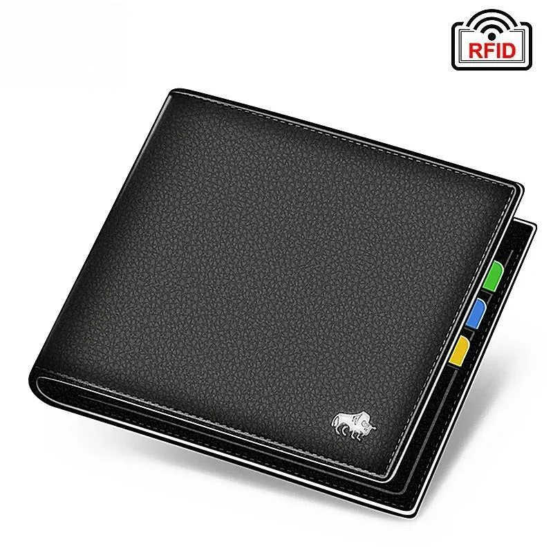 New Design Short Men Wallets Luxury Genuine Leather Card Holder Coin Pocket High Quality Gift