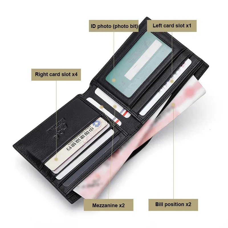 New Design Short Men Wallets Luxury Genuine Leather Card Holder Coin Pocket High Quality Gift