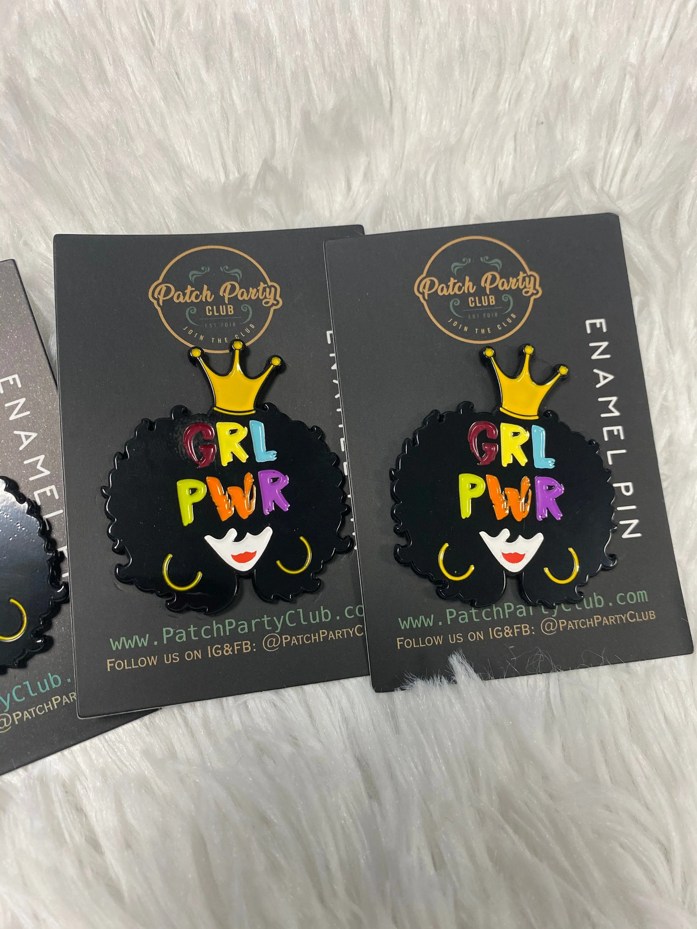 NEW, Pin Feminist, Enamel Pin "GRL POWER " Exclusive Lapel Pin, Grl Power Pin, Size 1.50 inches, with Butterfly Clutches