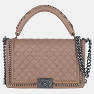 Nude Pink New Medium Boy Bag With Handle