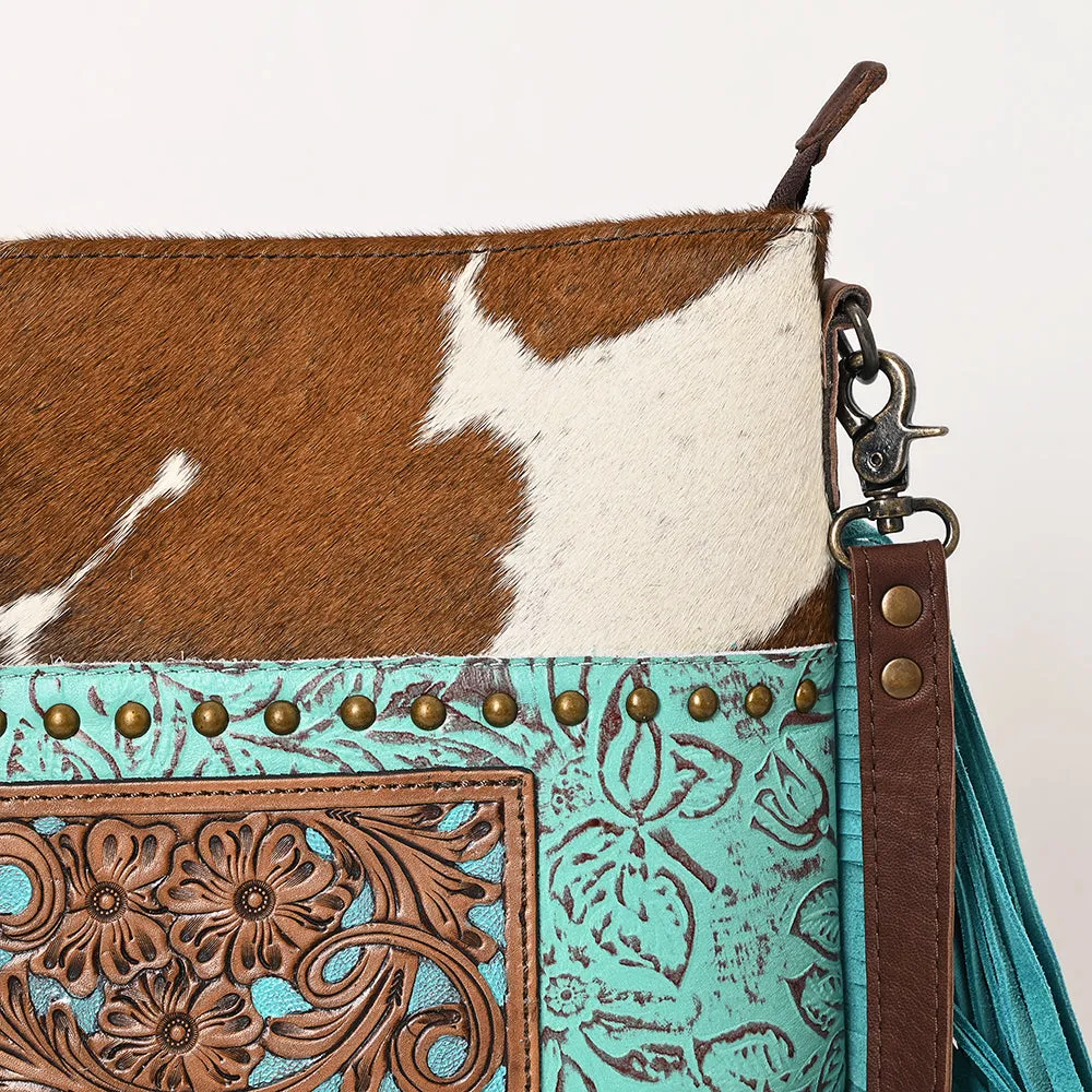OHLAY OHG175 HOBO Hand Tooled Embossed Hair-on Genuine Leather women bag western handbag purse