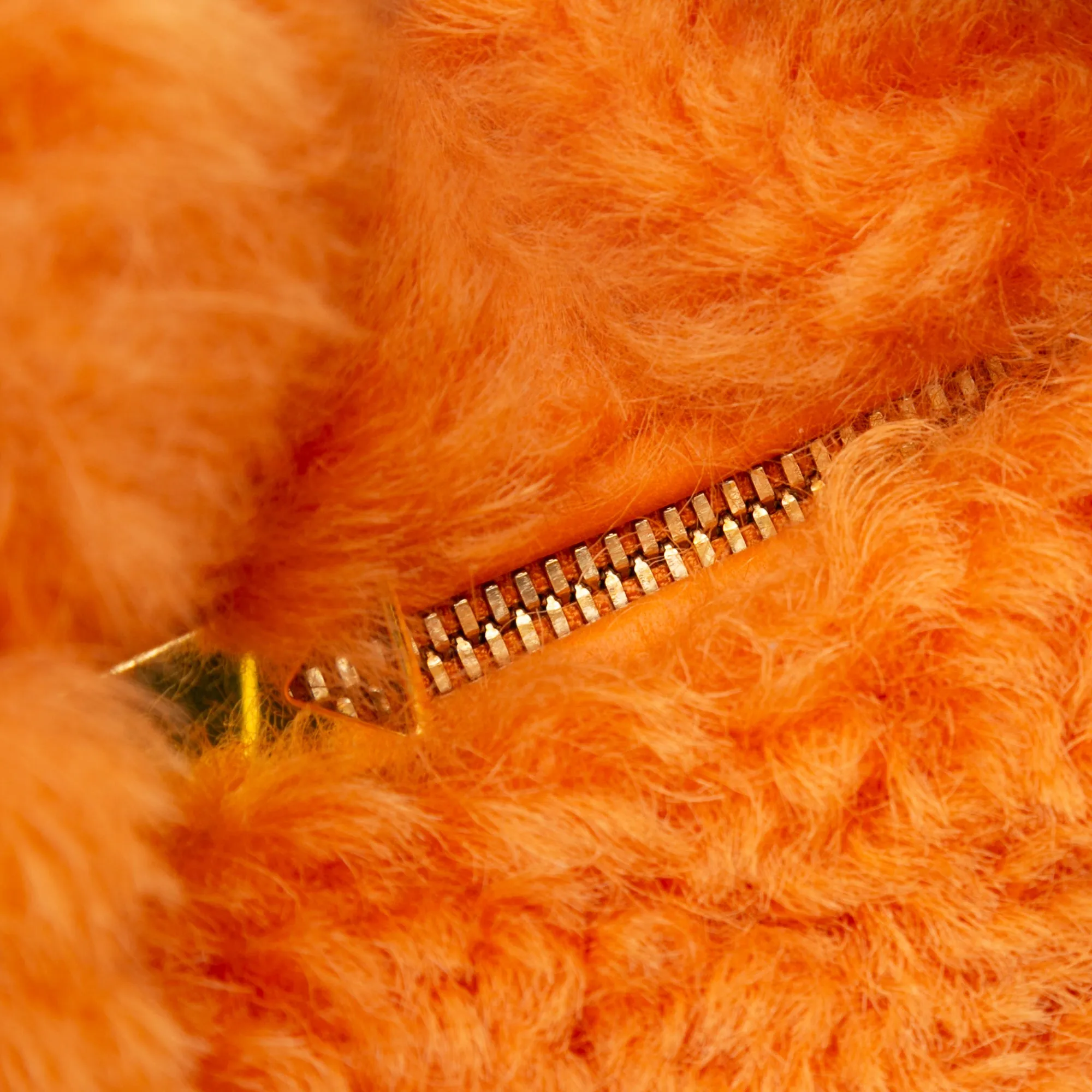 Orange Bottega Veneta Mini Shearling Jodie Hobo Bag