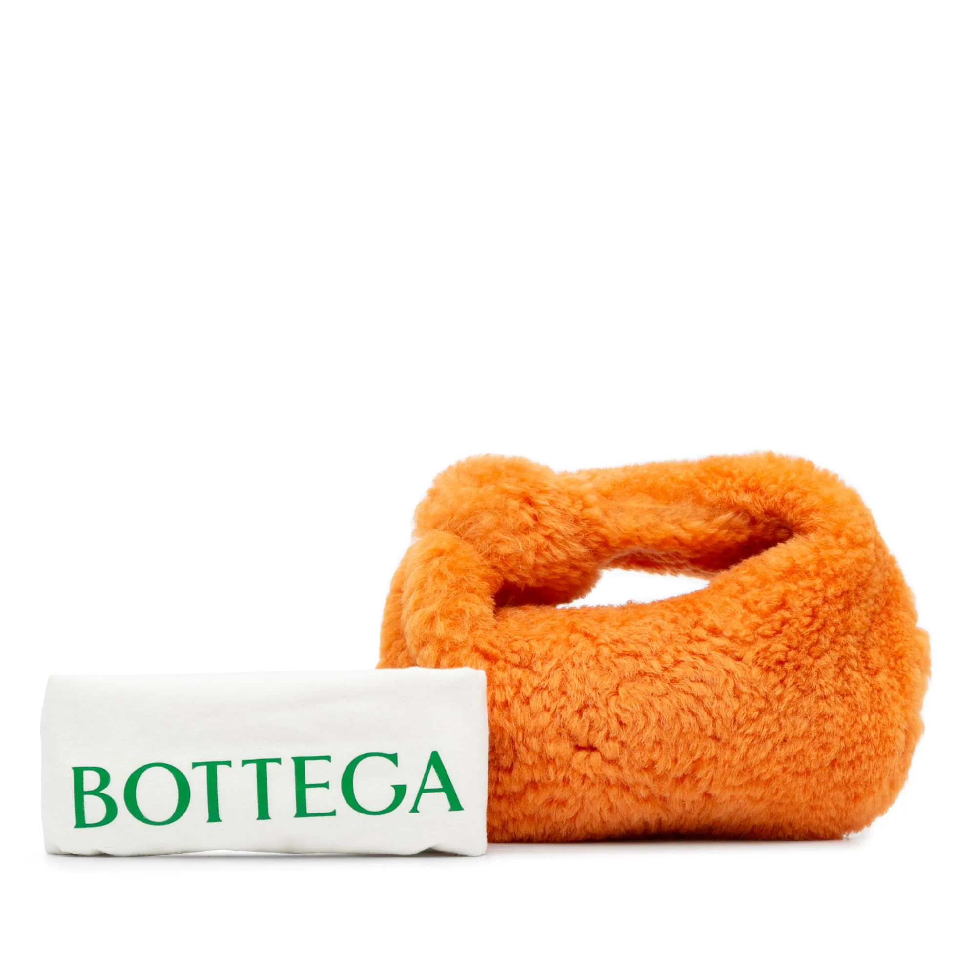 Orange Bottega Veneta Mini Shearling Jodie Hobo Bag