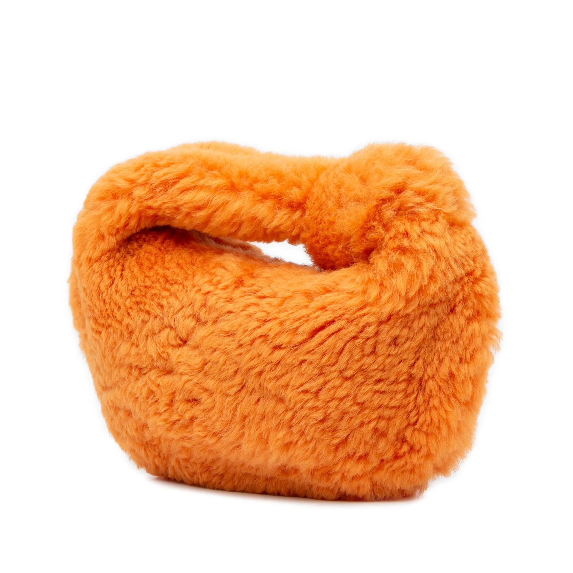 Orange Bottega Veneta Mini Shearling Jodie Hobo Bag