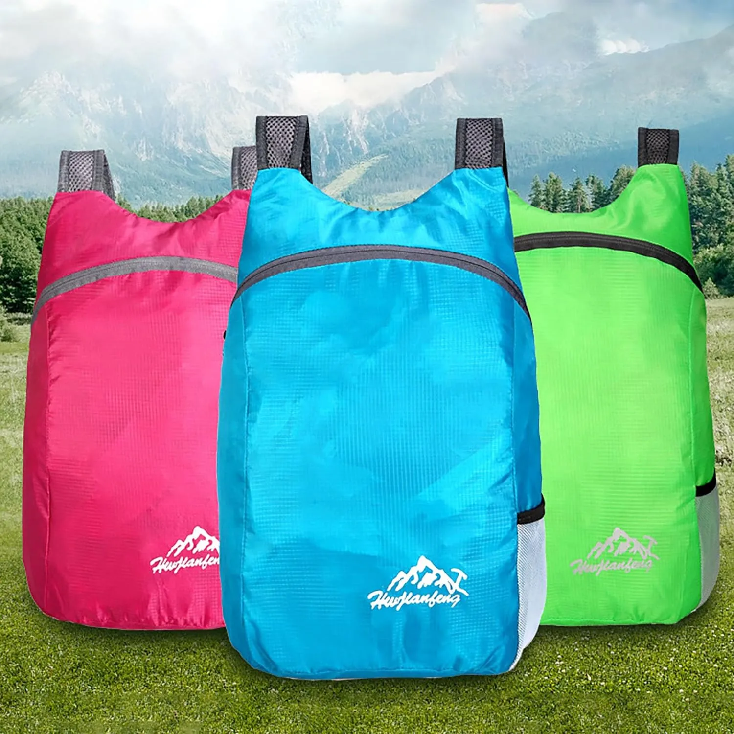 Outdoor Folding Bag New Storage Skin Backpack Travel Bag Men And Women Sports Backpack Holder Dog (Green, One Size)