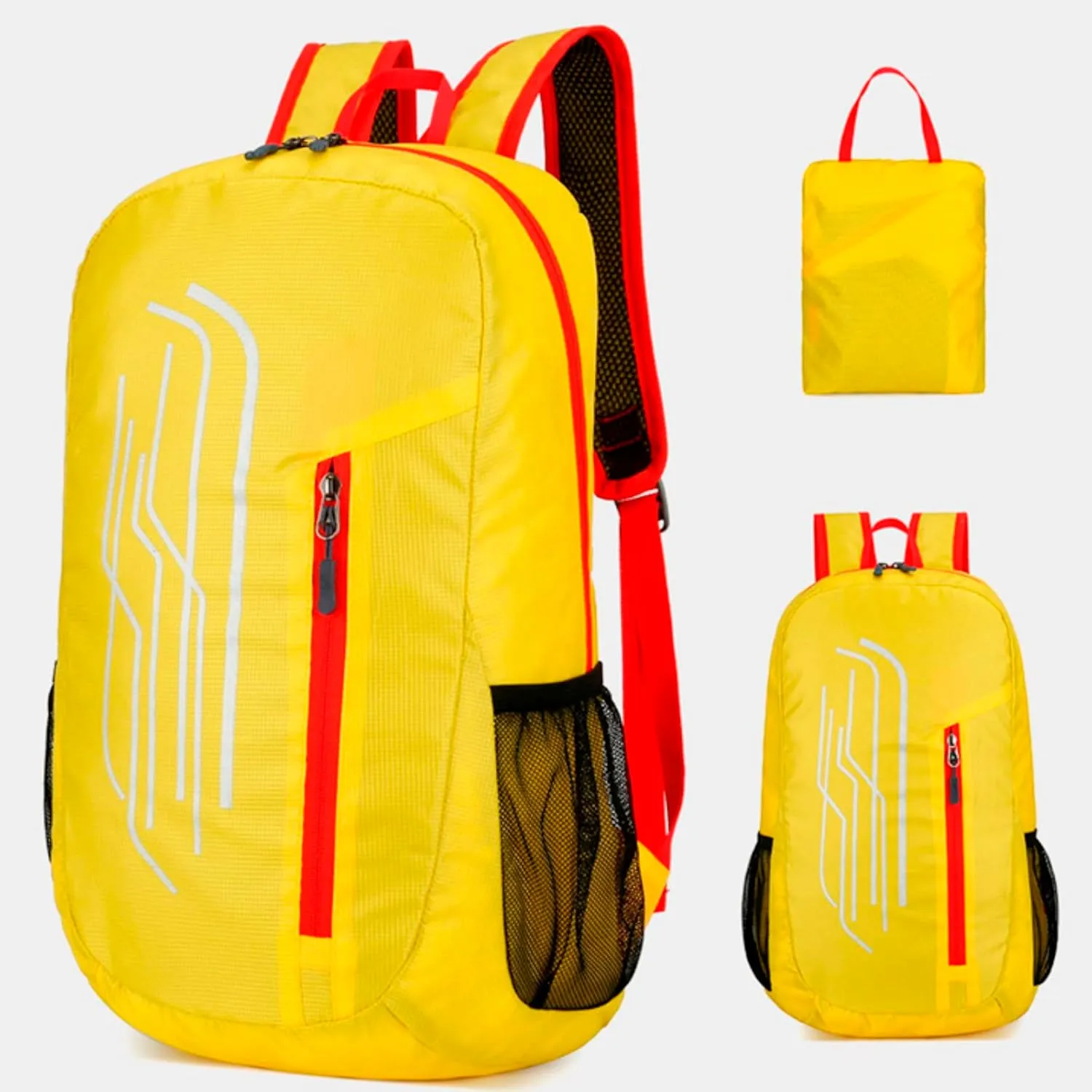Outdoor Sports Backpack Light Travel Bag Large Capacity Student School Bag Backpack Womens Carry on (Yellow, One Size)