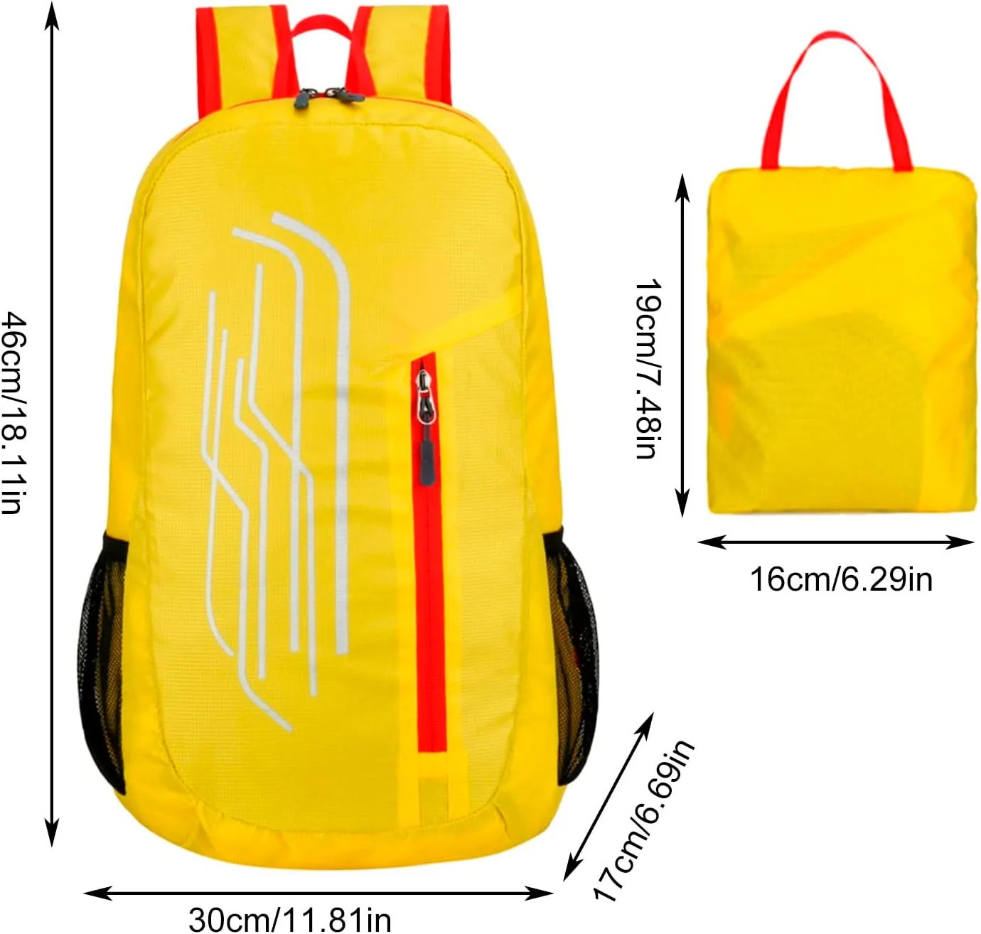 Outdoor Sports Backpack Light Travel Bag Large Capacity Student School Bag Backpack Womens Carry on (Yellow, One Size)
