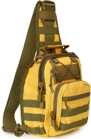 Outdoor Tactical Shoulder Backpack,Military Chest Portable Sling Bag For Men Women (Yellow)