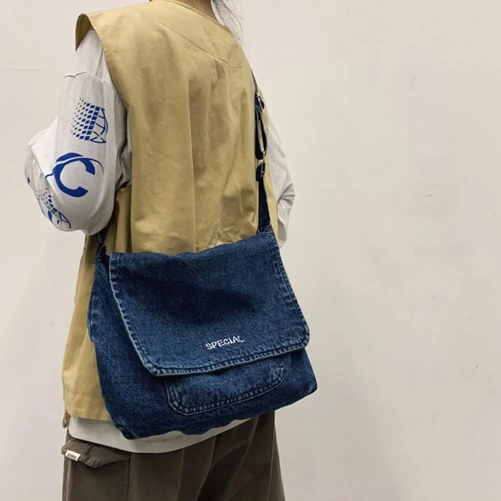 PACKOVE Shoulder Bag for Women, School Bag, Denim Shoulder Bag, Carry Bags for Women, Shoulder Bag for Women, Handbag, Women's Purses, Shoulder Bag, Women's Shoulder Bag