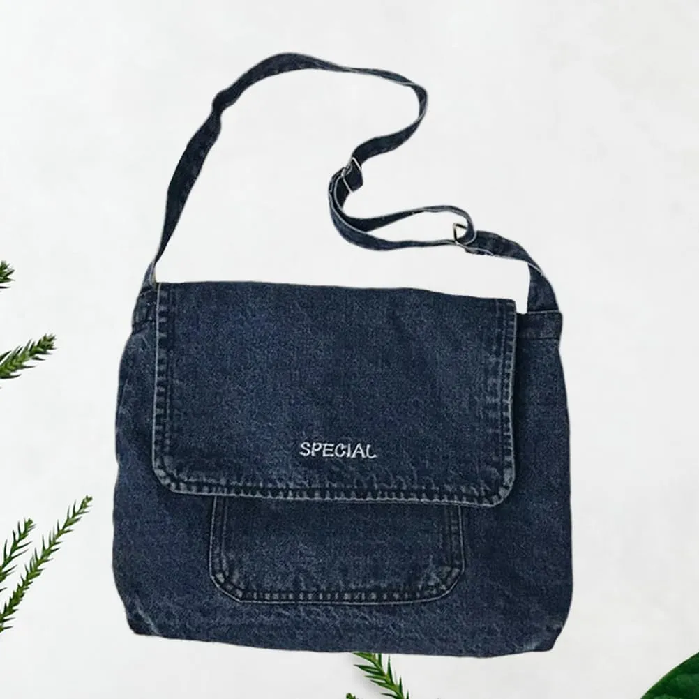 PACKOVE Shoulder Bag for Women, School Bag, Denim Shoulder Bag, Carry Bags for Women, Shoulder Bag for Women, Handbag, Women's Purses, Shoulder Bag, Women's Shoulder Bag