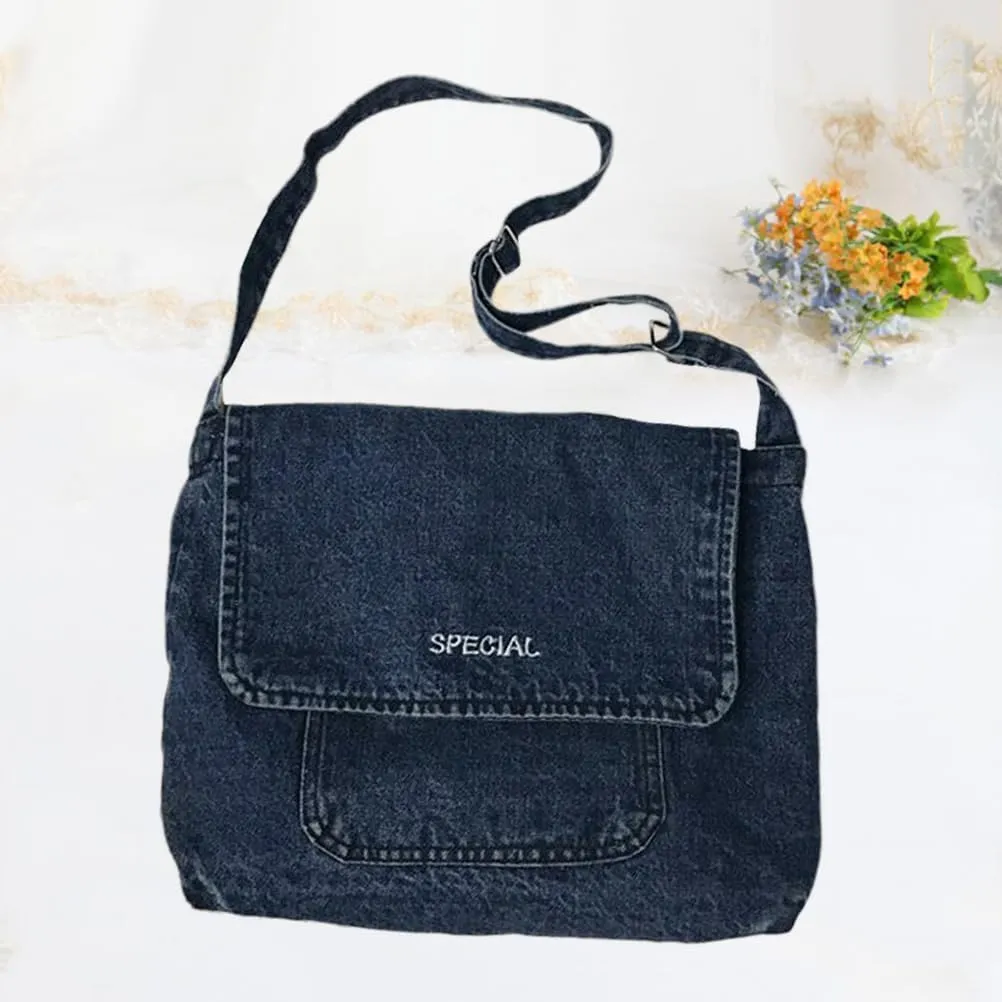 PACKOVE Shoulder Bag for Women, School Bag, Denim Shoulder Bag, Carry Bags for Women, Shoulder Bag for Women, Handbag, Women's Purses, Shoulder Bag, Women's Shoulder Bag