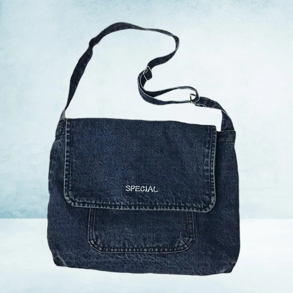 PACKOVE Shoulder Bag for Women, School Bag, Denim Shoulder Bag, Carry Bags for Women, Shoulder Bag for Women, Handbag, Women's Purses, Shoulder Bag, Women's Shoulder Bag
