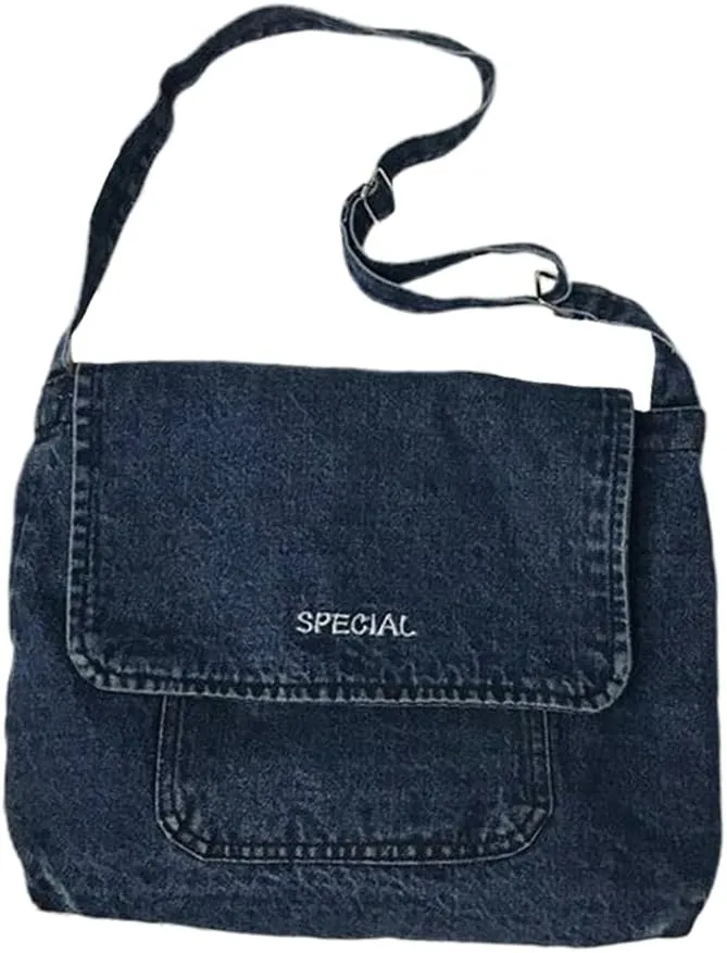 PACKOVE Shoulder Bag for Women, School Bag, Denim Shoulder Bag, Carry Bags for Women, Shoulder Bag for Women, Handbag, Women's Purses, Shoulder Bag, Women's Shoulder Bag