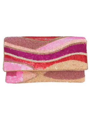 Pastel Pattern Bead Clutch Bag