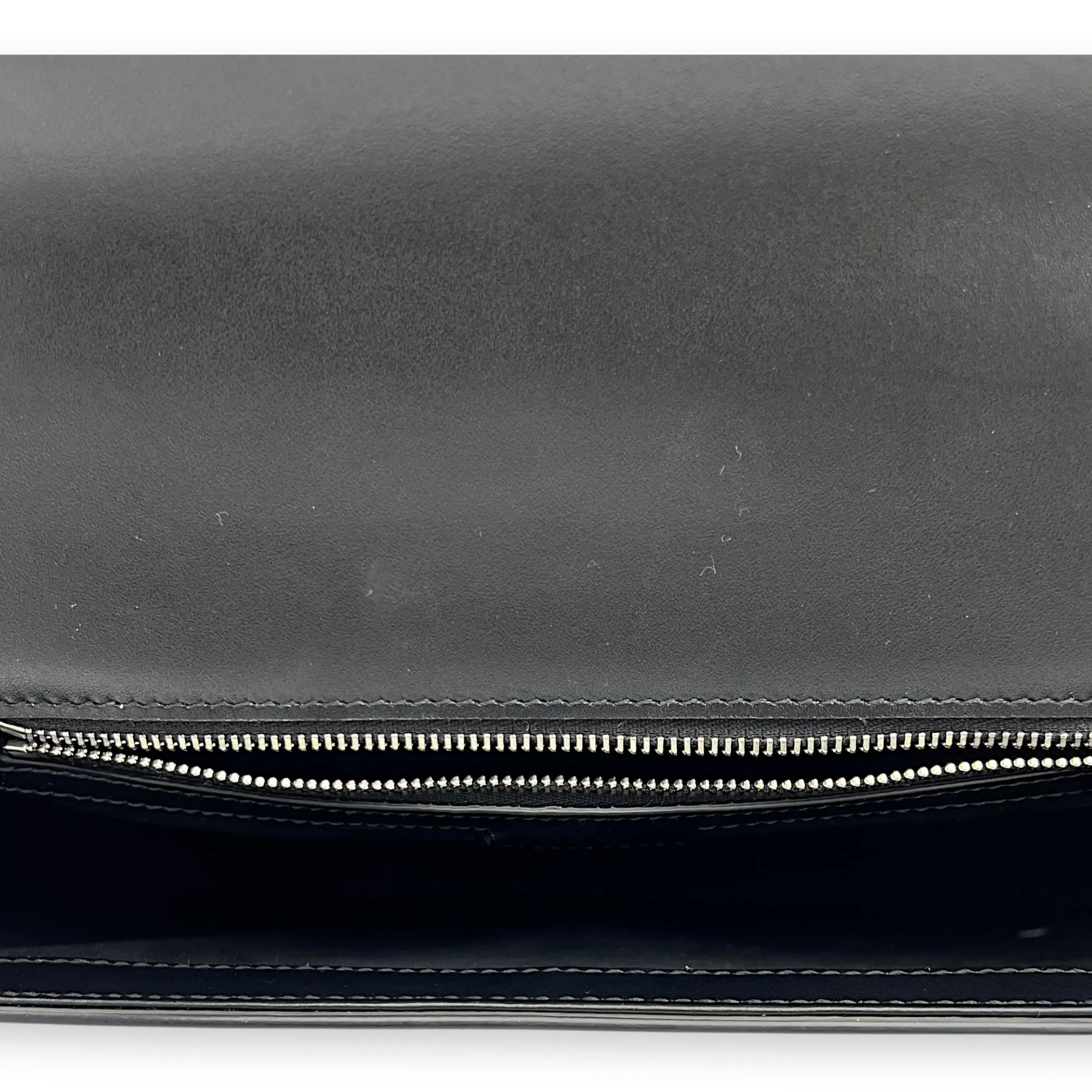 Petite GG Small Black Crossbody Bag in Calfskin, Silver hardware
