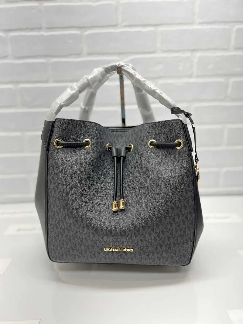 Phoebe Large Two-Tone Logo Bucket Bag