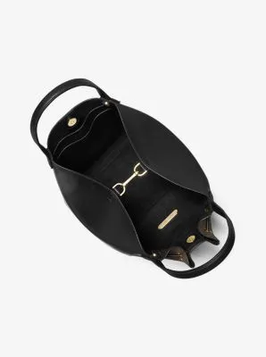 Phoebe Large Two-Tone Logo Bucket Bag