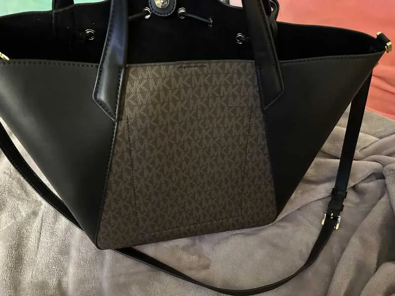 Phoebe Large Two-Tone Logo Bucket Bag