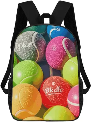 Pickleball Balls Colors Business Laptop Backpack for Women Men 17 Inch Carry on Backpack Waterproof Black Bookbag Fashion Lightweight Backpacks for Travel Hiking Camping Casual Daypack Backpacks