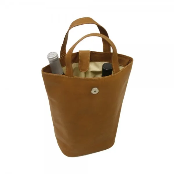 Piel Leather Double Wine Tote Assorted Colors