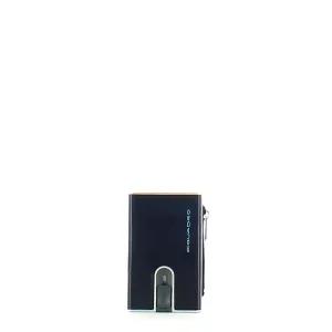 Piquadro - Porta carte di credito con Sliding System con portamonete e banconote RFID Blue Square - PP5585B2R - BLU2