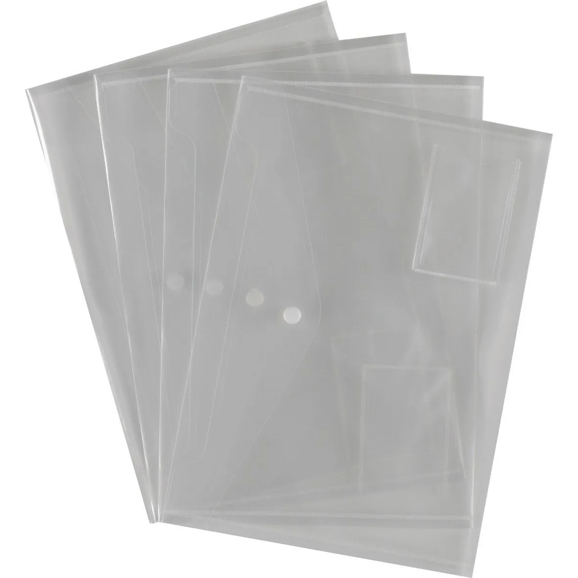 Plastic Popper Wallets (Clear) pk 5
