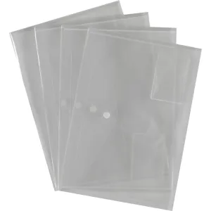 Plastic Popper Wallets (Clear) pk 5