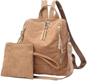Popular Outdoor School Back Pack Schoolbag College Backpack School Bag Womens Fashion Backpack with (Brown, One Size)