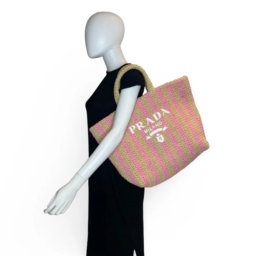 PRADA: Crochet Large Logo Tote