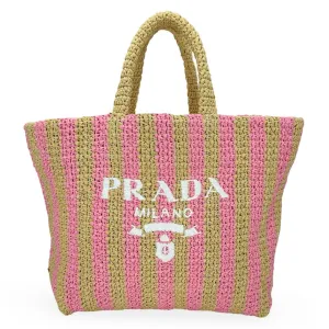 PRADA: Crochet Large Logo Tote
