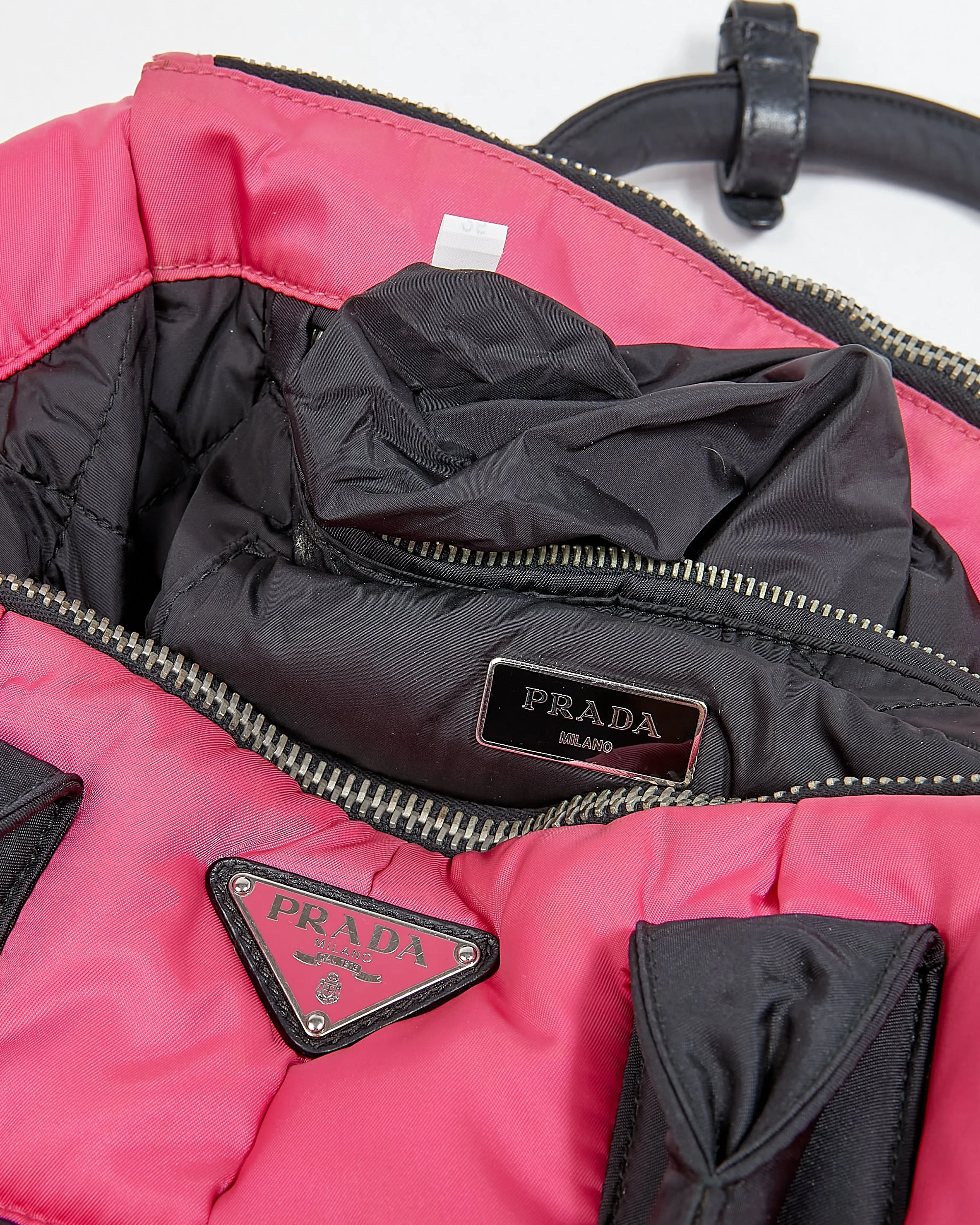 Prada Pink Nylon Tessuto Bomber Satchel