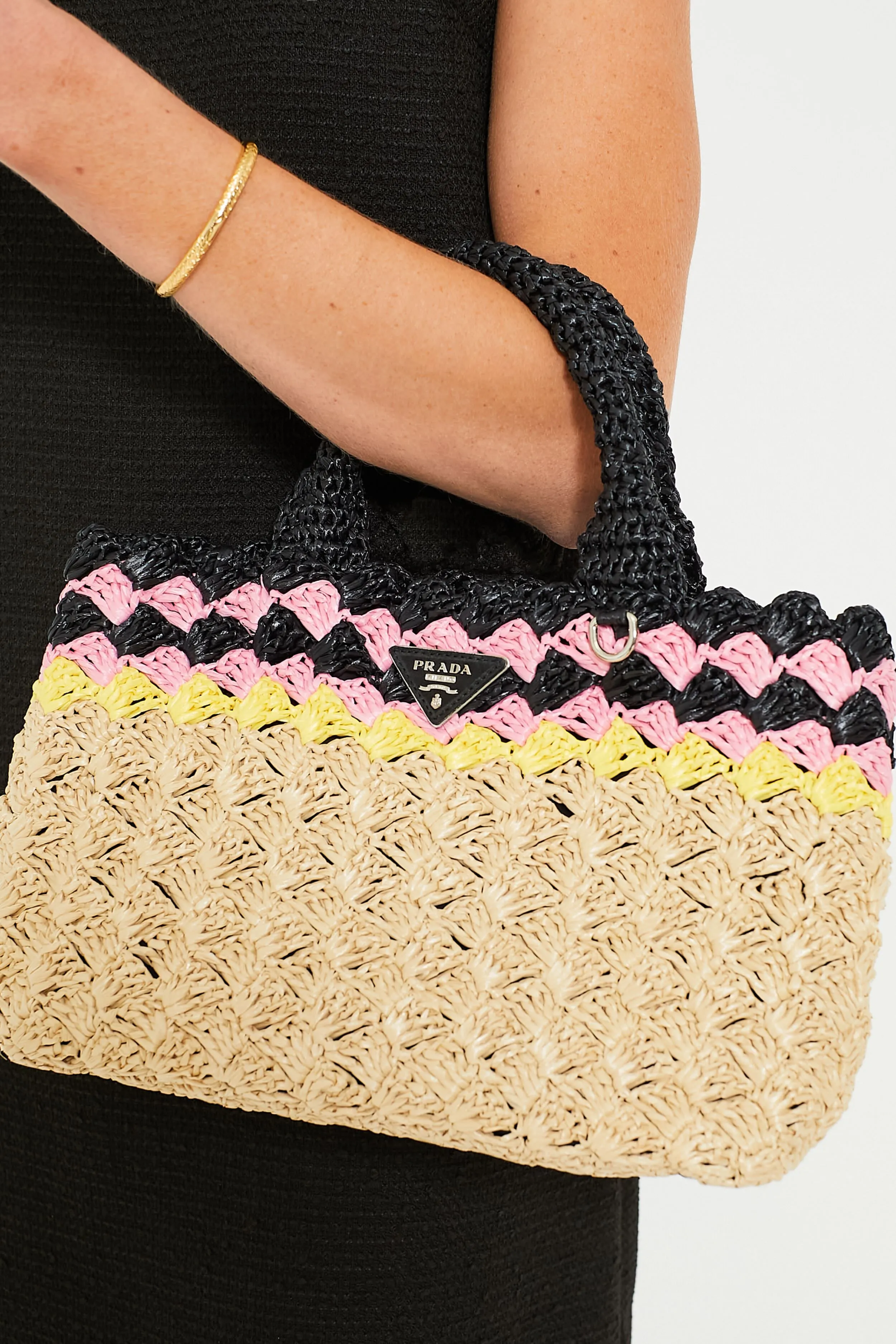 Prada Raffia Canapa Tote Bag