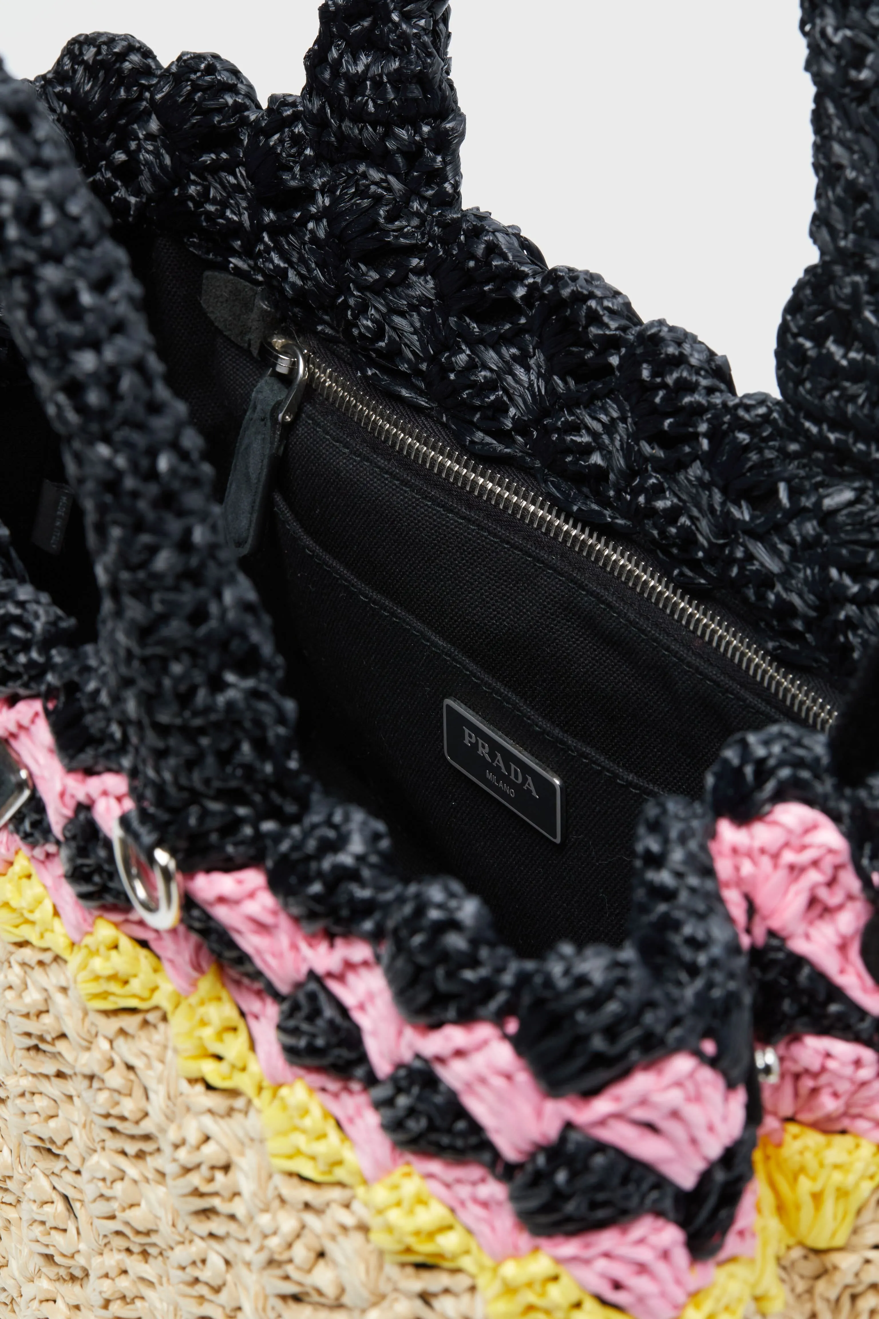 Prada Raffia Canapa Tote Bag