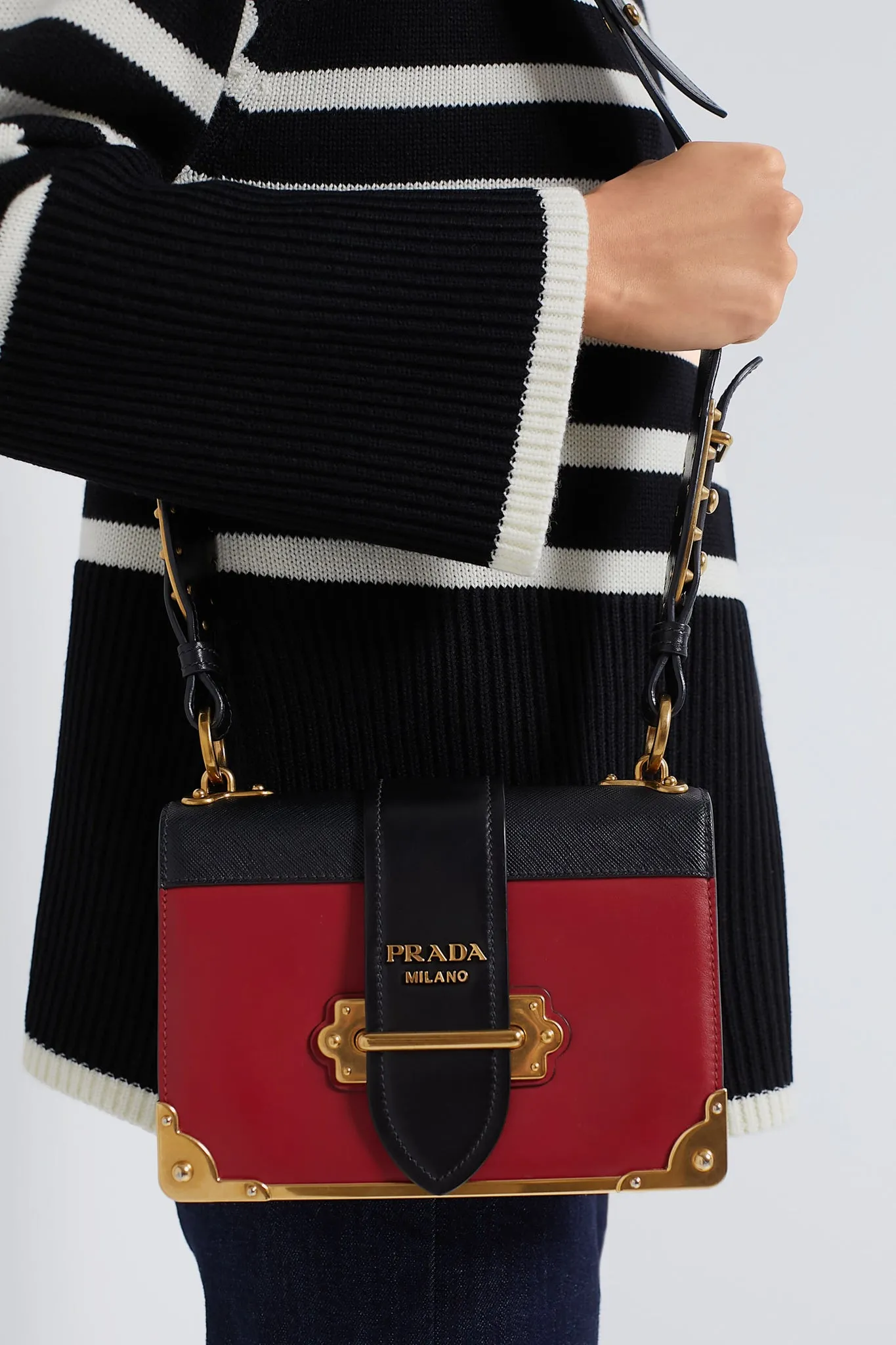 PRADA Red Cahier Crossbody Bag