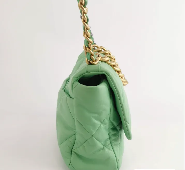 Preloved Chanel 19 Large Bag Green 24062178756265
