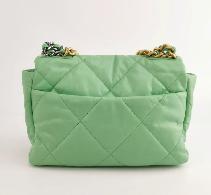 Preloved Chanel 19 Large Bag Green 24062178756265