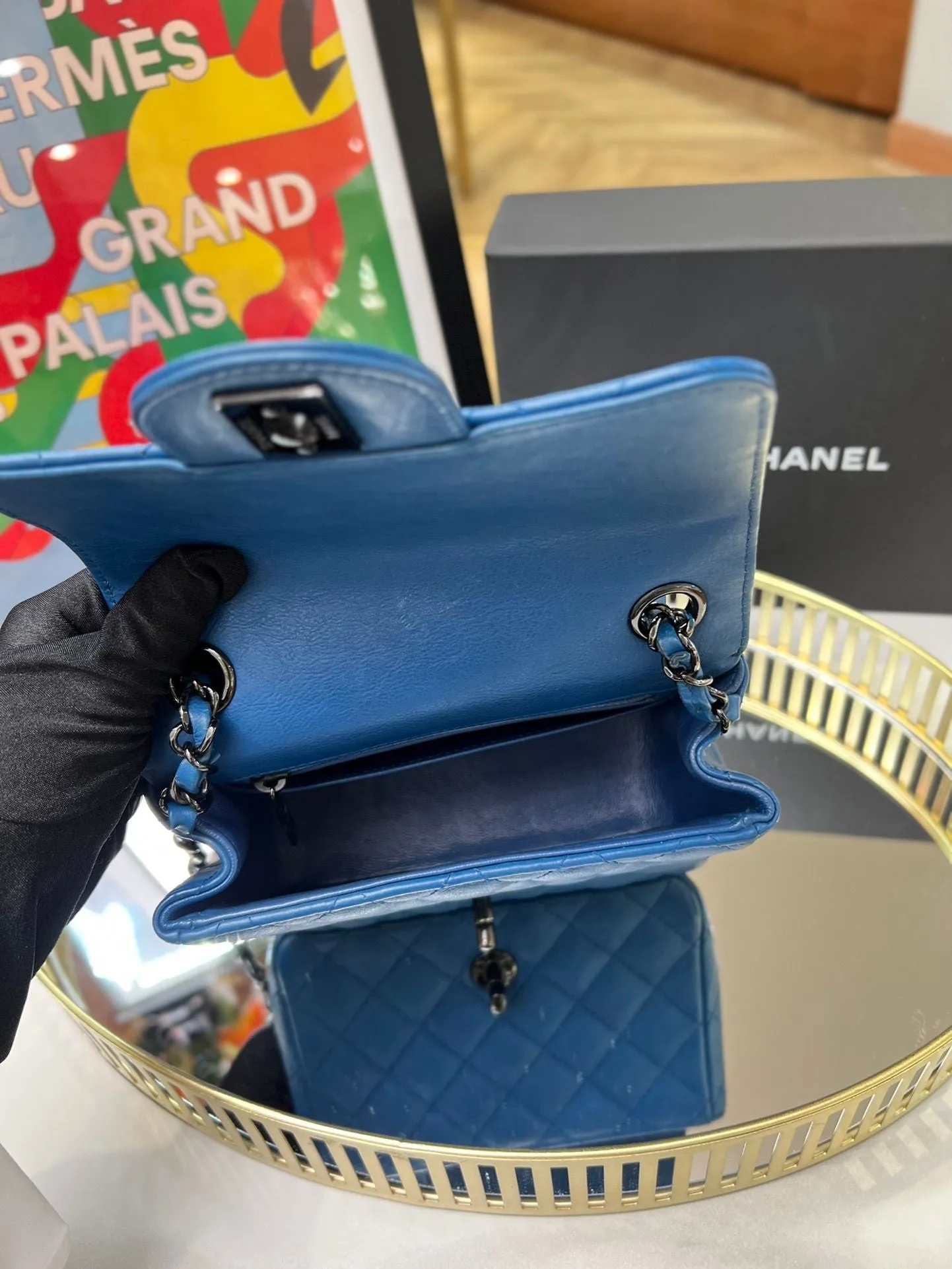 Preloved Chanel CF MINI Bag Blue 15*12cm 8424