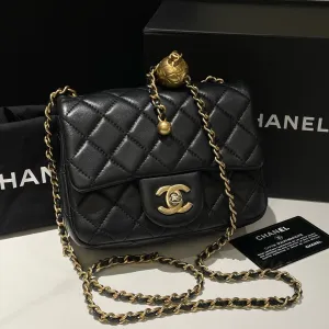 Preloved Chanel Classic Flap Mini Black Shoulder Bag with Adjustable Chain (2020) #J2038