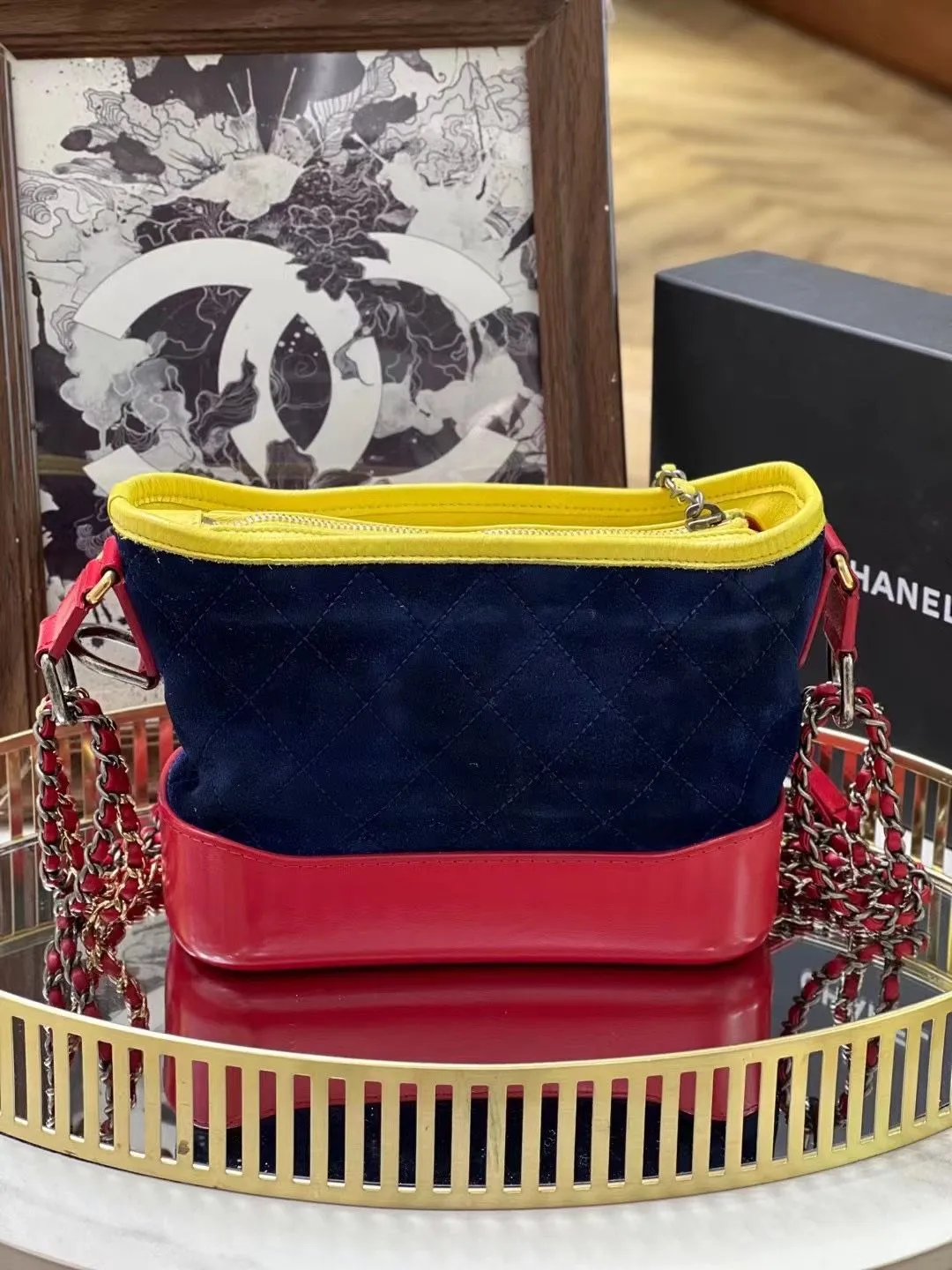Preloved Chanel Gabrielle Bag Small Multicolor 01666