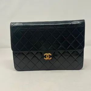 Preloved Chanel Quilted Leather Chain Shoulder Bag AE447 Black