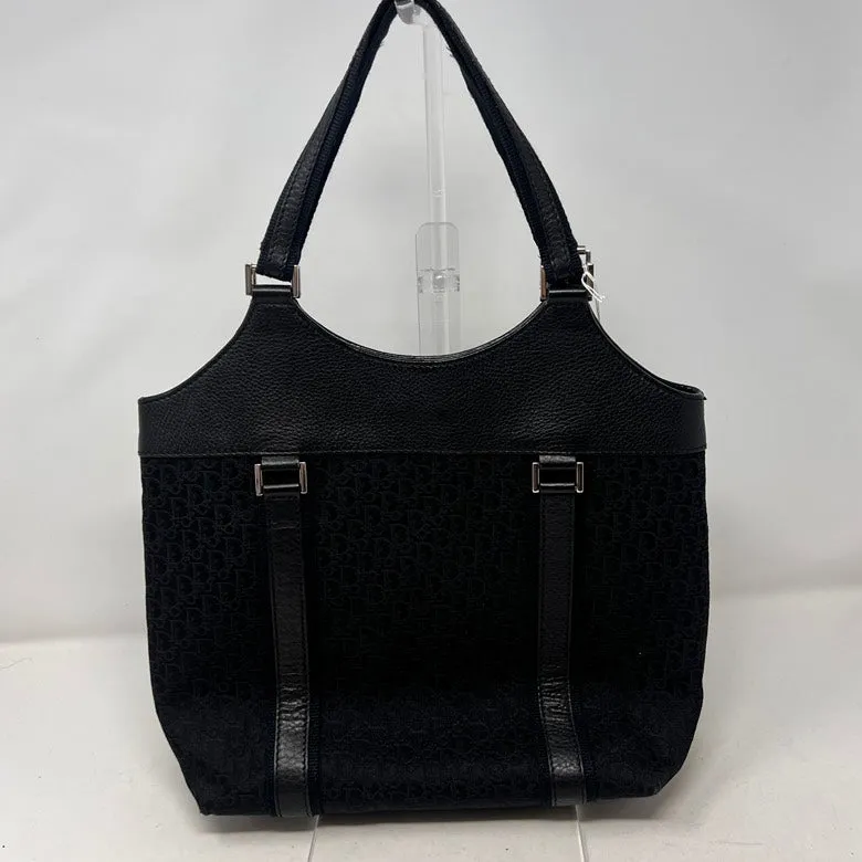Preloved Dior Canvas & Leather Black Hobo Bag AF307 - Vintage Designer Handbag