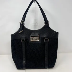 Preloved Dior Canvas & Leather Black Hobo Bag AF307 - Vintage Designer Handbag