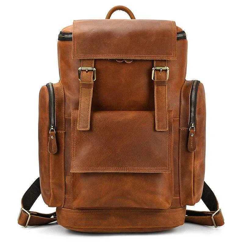 Premium Leather Travel Backpack Vintage Style Daypacks