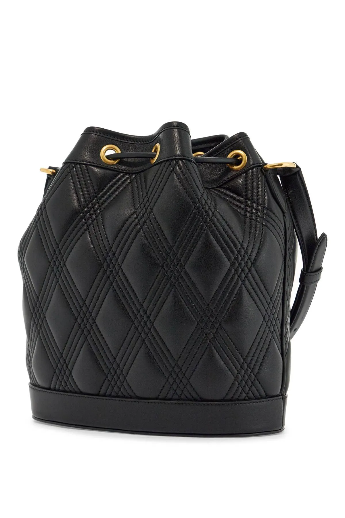 quilted black leather drawstring bag 6W2B0R01MIC NERO