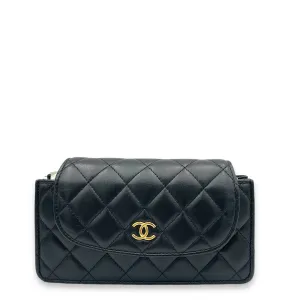 Quilted Flap Crossbody bag in Lambskin, Gold Hardware