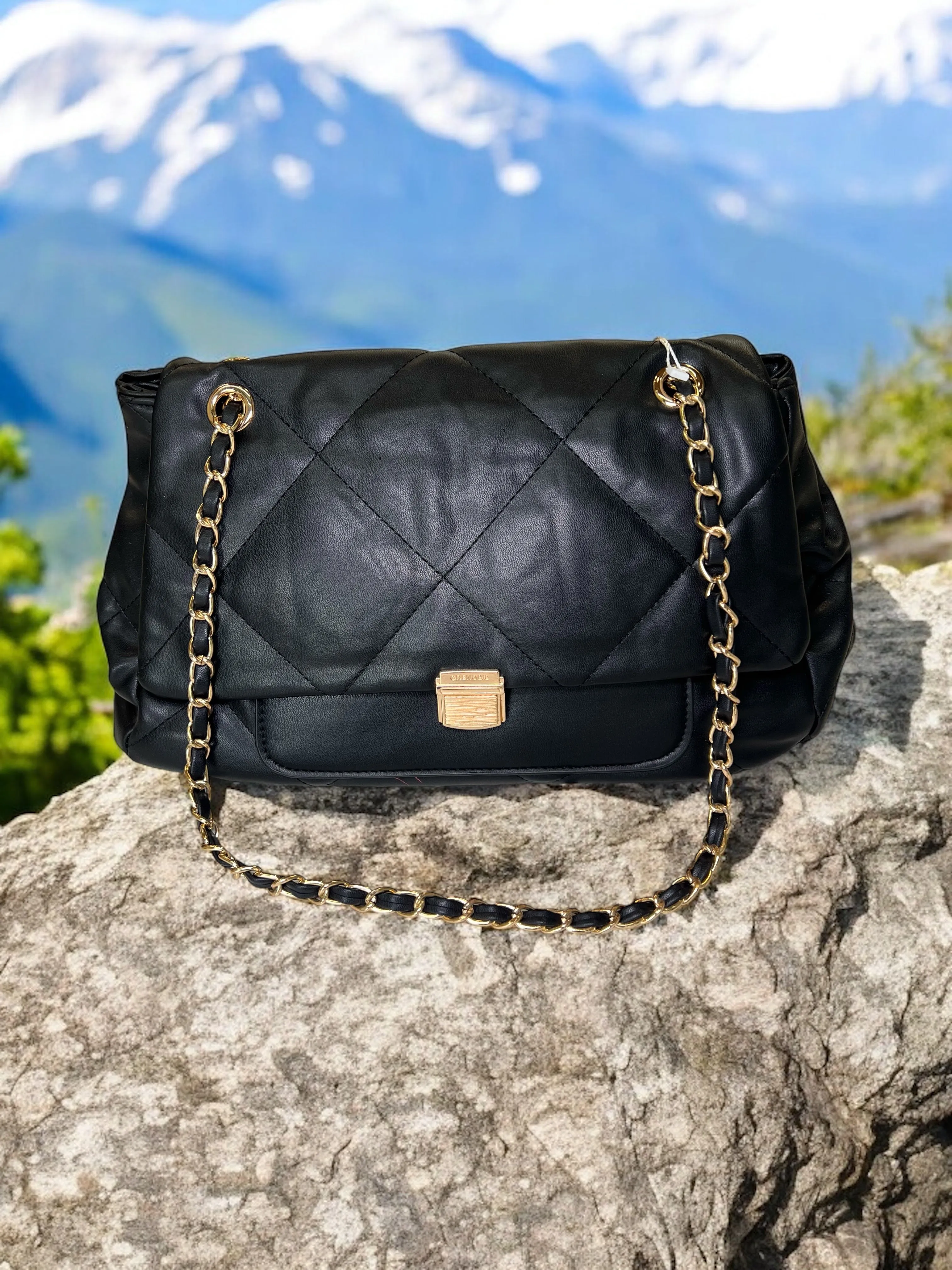 Quilted Luxe Chain Shoulder Bag