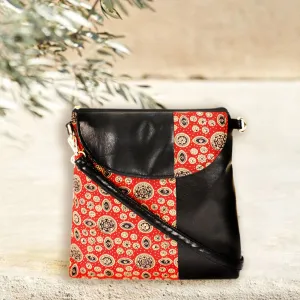 Red Ajrakh Printed Messenger Bag