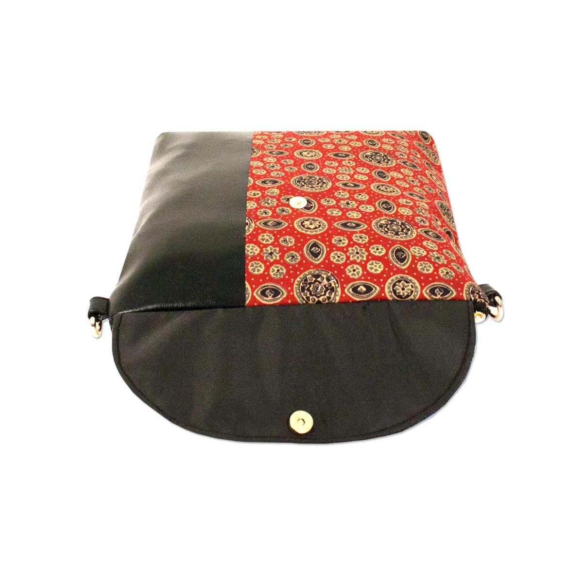 Red Ajrakh Printed Messenger Bag