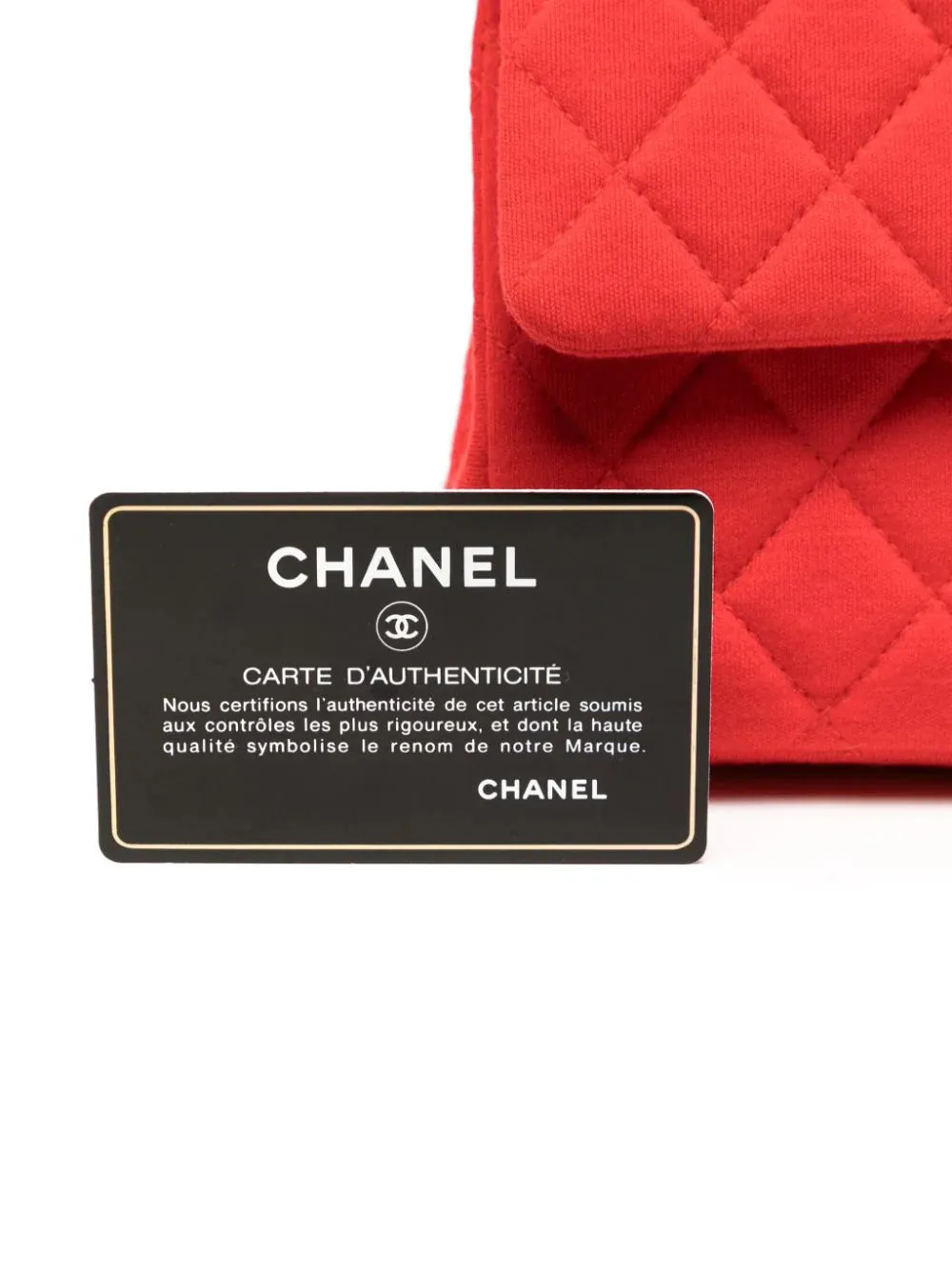 Red Fabric Medium Flap Bag