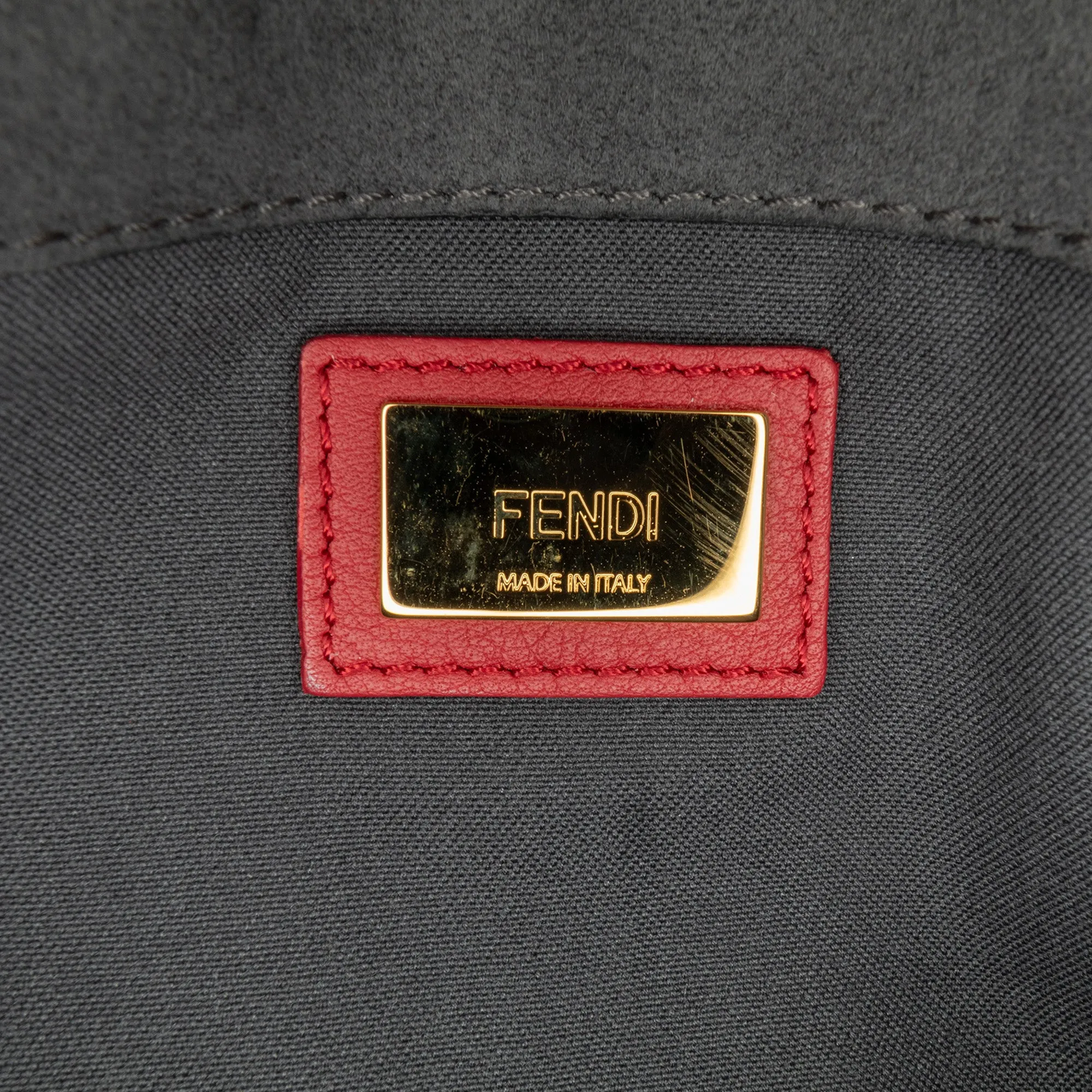 Red Fendi Leather 3Baguette Shoulder Bag